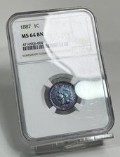Toned 1887 Indian Head Cent NGC MS64BN picture