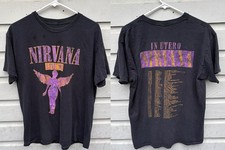 90s Nirvana 1993 In Utero Tour Concert Tour T-Shirt Double Sided do408 picture