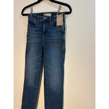 Madewell Curvy Stovepipe Jeans Dark Wash High Rise Denim NN571 Size 25 NWT picture