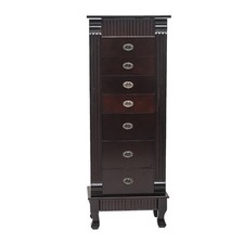 Standing Jewelry Armoire Cabinet Makeup Mirror and Top Divided Storag picture