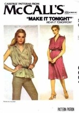 McCall's Sewing Pattern 6637 Misses Dress or Top Size Small picture