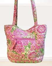 Vera Bradley Petal Pink Quilted Cotton Medium Tote Shoulder Bag Y2K Vintage USA picture
