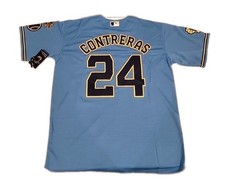  NWT Milwaukee Brewers - William Contreras #24 Blue  Stitched Road Jersey  Larg  picture