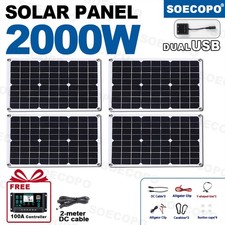 4x500W Solar Panels-100A Controller+Y-Cable+Suction Cups for Home/Outdoor Power picture