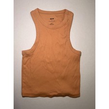 Maeve Anthropologie Ribbed Racerback Tank Top Orange Terracotta Small picture