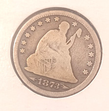 1873 Seated Liberty Arrow Quarter US Old Coin Circulated picture