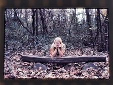 Young Girl Forest Kodachrome Slide 1974 Candid Outdoor Nature Vintage picture