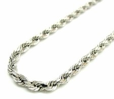 Solid 925 Sterling Silver Italian Rope Chain Mens Necklace 4.50mm - Diamond Cut picture