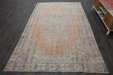 Oushak 6x10,Turkish Rug,vintage,anatolian,ORANGE,kilim,Bohemian,handmade,wool picture