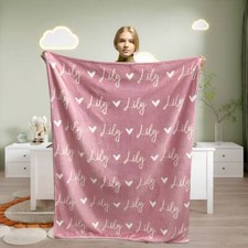 Personalized Girl Name Blanket, Custom Baby Blanket, Newborn Blanket, Girl Gift picture