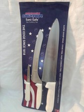 Dexter Sani-Safe 3-Piece Cutlery Knife Set White Handles Made in USA NSF New picture