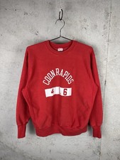 True Vintage 70s Champion Reverse Weave Coon Rapids HS Red Sweatshirt Sz Large picture