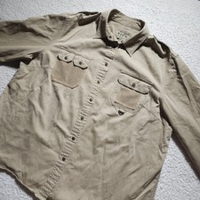 Vtg Lauren Ralph Lauren Safari Shirt 2X Tan Utility Mesh Pockets D-Ring Snap Up picture