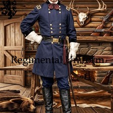 Civil War Union Officer Uniform Coat American Military Blue Wool Historical Coat picture