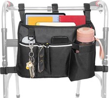 Large Walker Bag Organizer with Cup Holder Storage Pouch for Rollator Bag picture