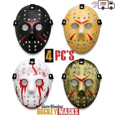Jason Voorhees Mask All-In-One 4 Pack Masks Friday the 13th Hockey Halloween Set picture