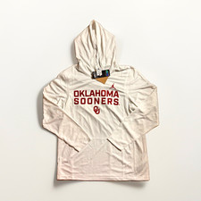 NWT Jordan Oklahoma Sooners White Hoodie Sweatshirt Red Accents Size L Official picture