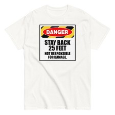 Funny Sarcastic T-Shirt Danger Warning Sign Personal Space Humor Graphic Tee picture