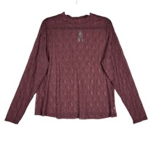 Maurices Mock Neck Lace Top Women's 1X Plum Purple Stretchy Whimsigoth Fairy NWT picture