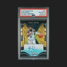 Panini Prizm 2019-20 Kyrie Irving Signatures Gold Shimmer 7/10  PSA 10 Auto 10 picture