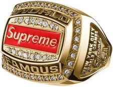 Supreme / Jostens World Famous Championship Ring 24K GOLD Layered Sterling Sz 10 picture