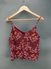 Madewell Red Butterfly Floral V-Neck Spaghetti Strap Cami Tank Size 2 picture