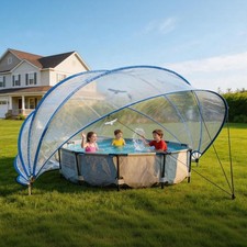 16/18FT Retractable Above-Ground Pool Dome All Weather Cover UV Dirt Heat Retain picture