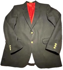 Mens 44 Shefford by Anderson Little Blazer Dark Navy Blue Gold Buttons Vintage picture
