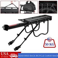 Bicycle Mountain Bike Rear Rack Seat Post Mount Pannier Luggage Carrier Metallic picture