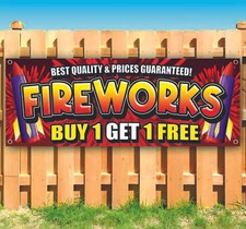FIREWORKS BOGO Banner Advertising Vinyl Flag Sign Many Sizes CLEARANCE, SEASONAL picture