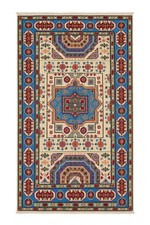 Geometric Kazak Oriental Accent Rug 3x5 Hand-knotted Wool Nomadic Style Carpet picture