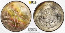 1985 1oz Mexico PCGS MS63 Silver Libertad - Monster Toned 🌈 picture