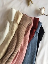 2026 Autumn Winter Thick Sweater Women Knitted Ribbed Pullover Sweater Long Slee picture