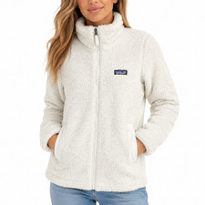 Patagonia Los Gatos Fleece Jacket Womens S Ivory Sherpa Full Zip Outdoor Cozy picture