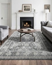 Uimoso 8 x 10ft Area Rug Floor Mat Carpet Washable Vintage Throw Rugs Anti Skid picture
