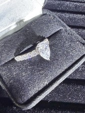 3 CTW VVSD Pear Cut Moissanite Engagement Ring Size 9 picture