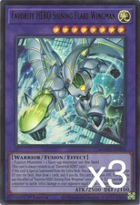 3X Yugioh Favorite HERO Shining Flare Wingman MAMO-EN004 Ultra Rare 1st Ed NM picture