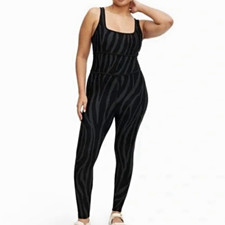 Diane von Furstenberg DVF for Target 2023 Zebra Print Jumpsuit Black/Gray XL picture