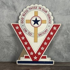 WWII V For Victory Blue Servce Star Award Window Display Card 1943 Original picture