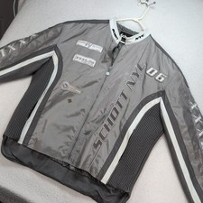 Vintage Schott NYC Motorcycle Leather Racing Jacket Mens 4XL Padded Zip Gray EUC picture