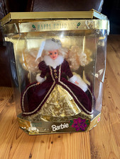 Mattel Happy Holidays Barbie Special Edition Christmas Doll 12in Blonde Curly picture