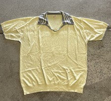True Vintage 50’s Saks Fifth Avenue Yellow Collared Short Sleeve Sweater Thin M picture
