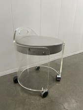 VTG 70s Charles Hollis Jones MCM Lucite Curved Round Rolling Seat Vanity Stool picture