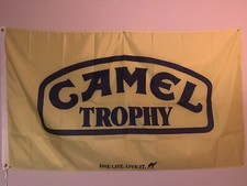 camel trophy flag (3x5 foot). vintage looking camel trophy 'one life. live it.'  picture