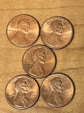 1983-P , 1984-P , 1985-P , 1986-P , 1987-P  Lincoln Cents  ( set of 5 ) picture