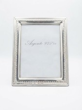 925 Silver Retro Fine Wood Photo Frame Elegant Worked Edge picture