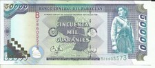PARAGUAY 50000 50 000 GUARANIES 1998 P 218 . UNC CONDITION. 4RW 02OCT picture