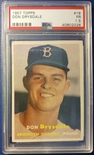1957 Topps #18 Don Drysdale RC Brooklyn Dodgers HOF PSA 1.5 nice eye appeal picture