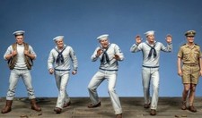 1/35 Scale WwII US Navy Sailors Soldiers 5set Unpainted Resin Model Kit Toy picture