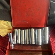 8pc 1/2 Drive Deep Impact Socket By Snap-On.  Assorted 3/8” Drive Socket Set picture